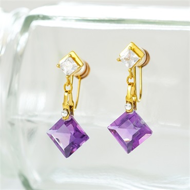 ゴールドワイヤーイヤリング（クリアブラウン） JewelryKyoto onlinestore ゴールド ｜ ゴールド ｜痛くないイヤリング