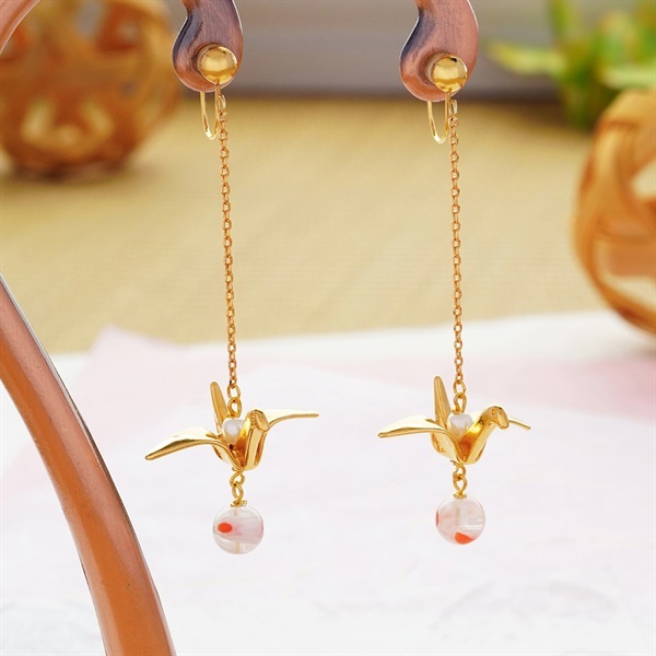 JewelryKyoto onlinestore ぴあり ｜ 彩鶴と鞠 ｜ 痛くないイヤリング