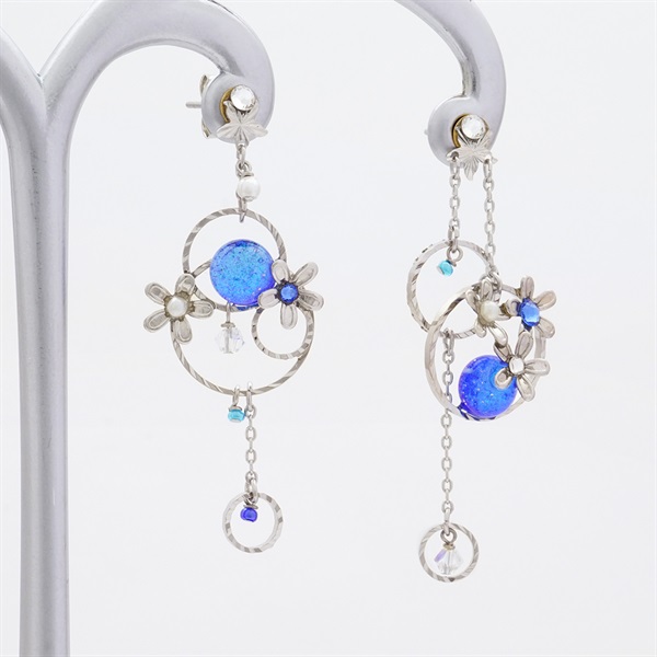 ピアス　月　星　音符　水色　ビジューチャーム　雫　推し　コスプレ　アニメ　夏　海 JewelryKyoto onlinestore ピアス ｜ 夏雨［ピアス］ ｜ 痛くない