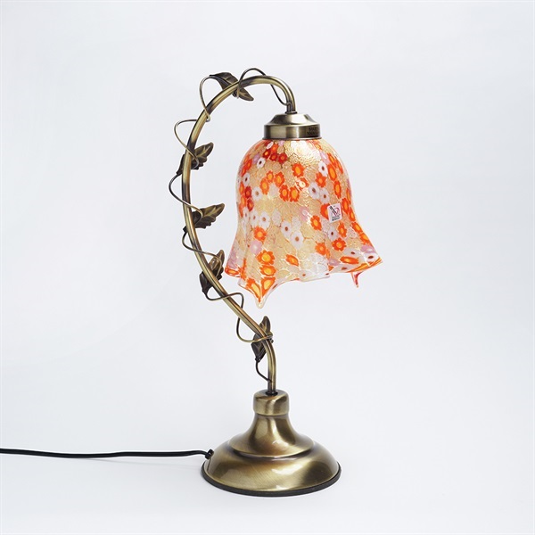 ベネチアンガラス　ムラノ　MURANO　ランプシェード　オレンジ　レース JewelryKyoto onlinestore インテリア ｜ ヴェネチアンガラス ランプ