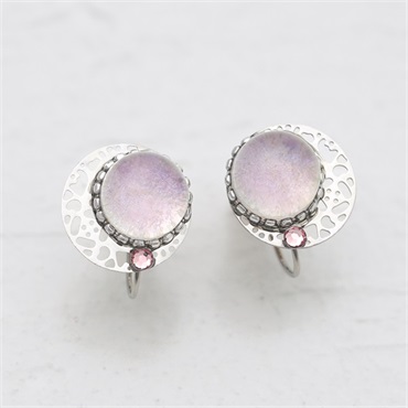 みっちゃん◆一点物✧ドゥルージーレースアゲートピアス✧マルチカラースピネル 天然石卸 Kenkengems.com ケンケンジェムズ | 【NEW ARRIVALS