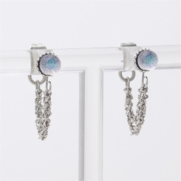 SALE❣️ブルーサンドストーンとかぼちゃマットのシルバーピアス／イヤリング JewelryKyoto onlinestore ブルー系 ｜ ブルー系 ｜痛くないイヤリング