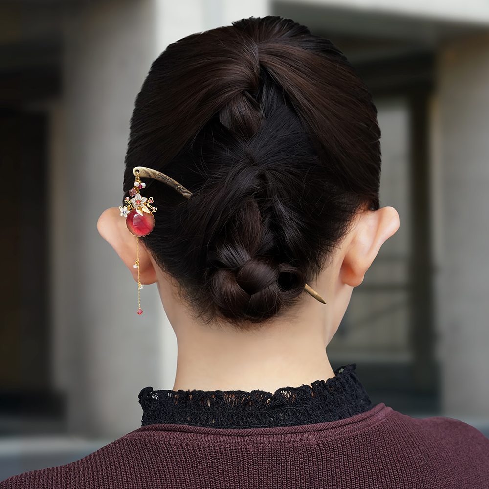 JewelryKyoto onlinestore かんざし ｜ すずな（ゴールドレッド）［1