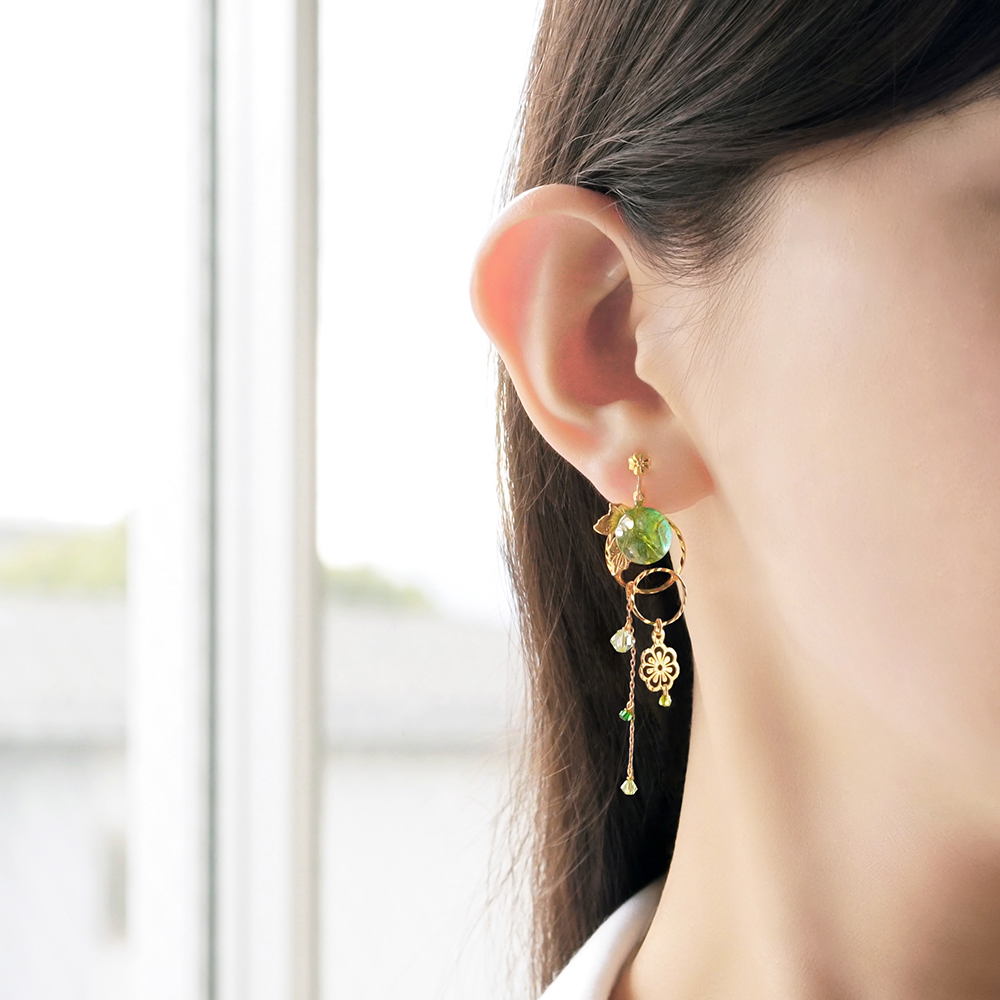 和風ピアス　ロゼ(まー) ④　花魁 楽天市場】ボディピアス キャッチ 軟骨ピアス 金属アレルギー 富士山