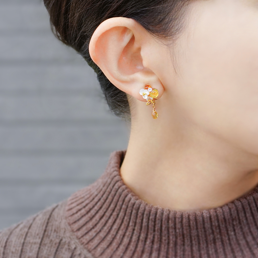 JewelryKyoto onlinestore ピアス ｜ 蜜花の雫（シトリン）［ピアス
