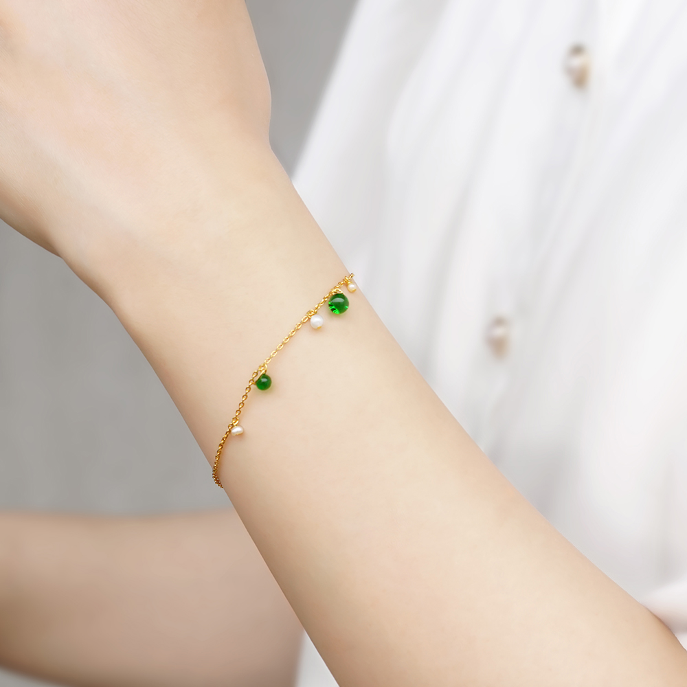 fuckthisindustry ブレスレット [グリーン] green label relaxing＞フラットチェーン ブレスレット