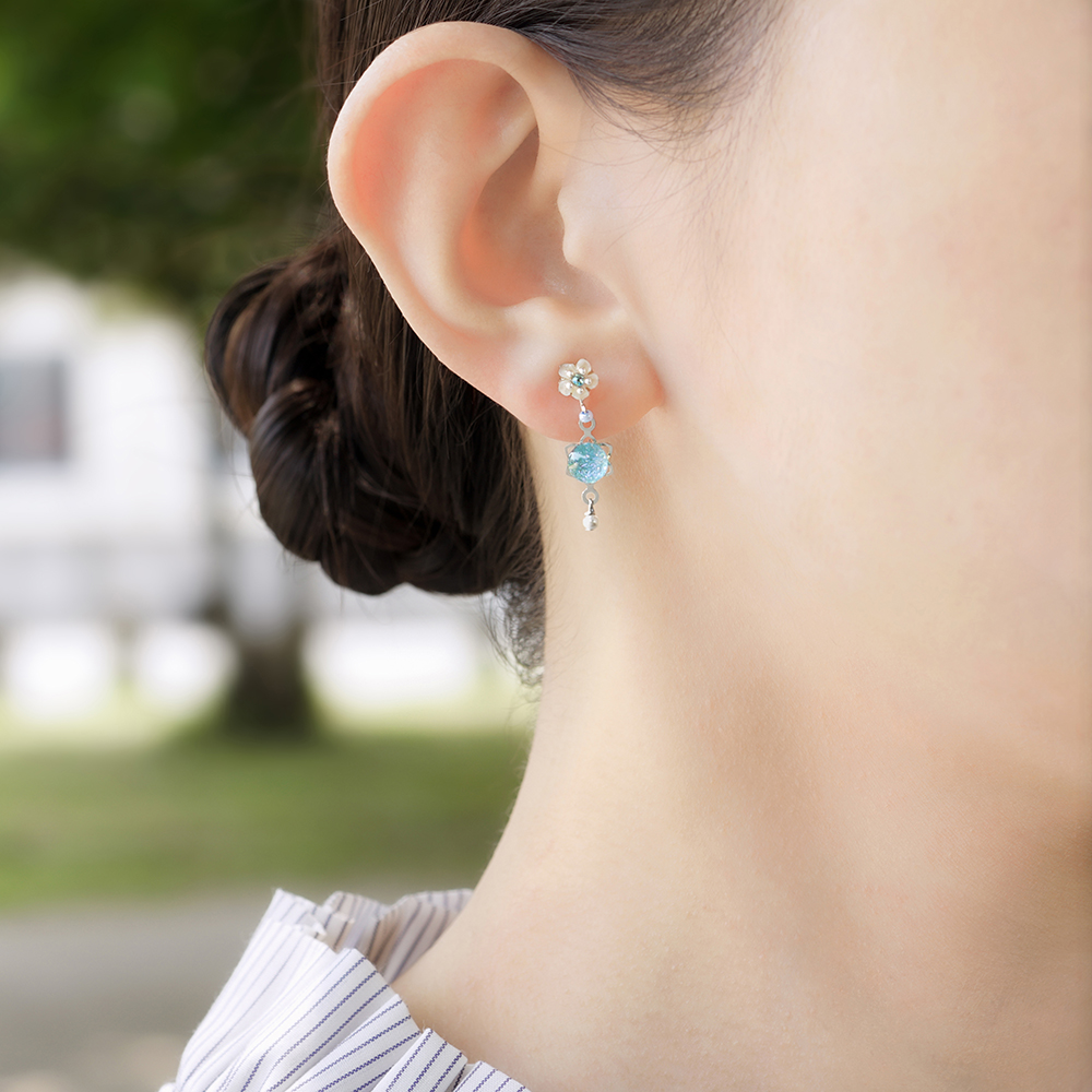 【M様　オーダー専用】りんどうピアス+蝶ピアス JewelryKyoto onlinestore ピアス ｜ 泉と蝶［ピアス