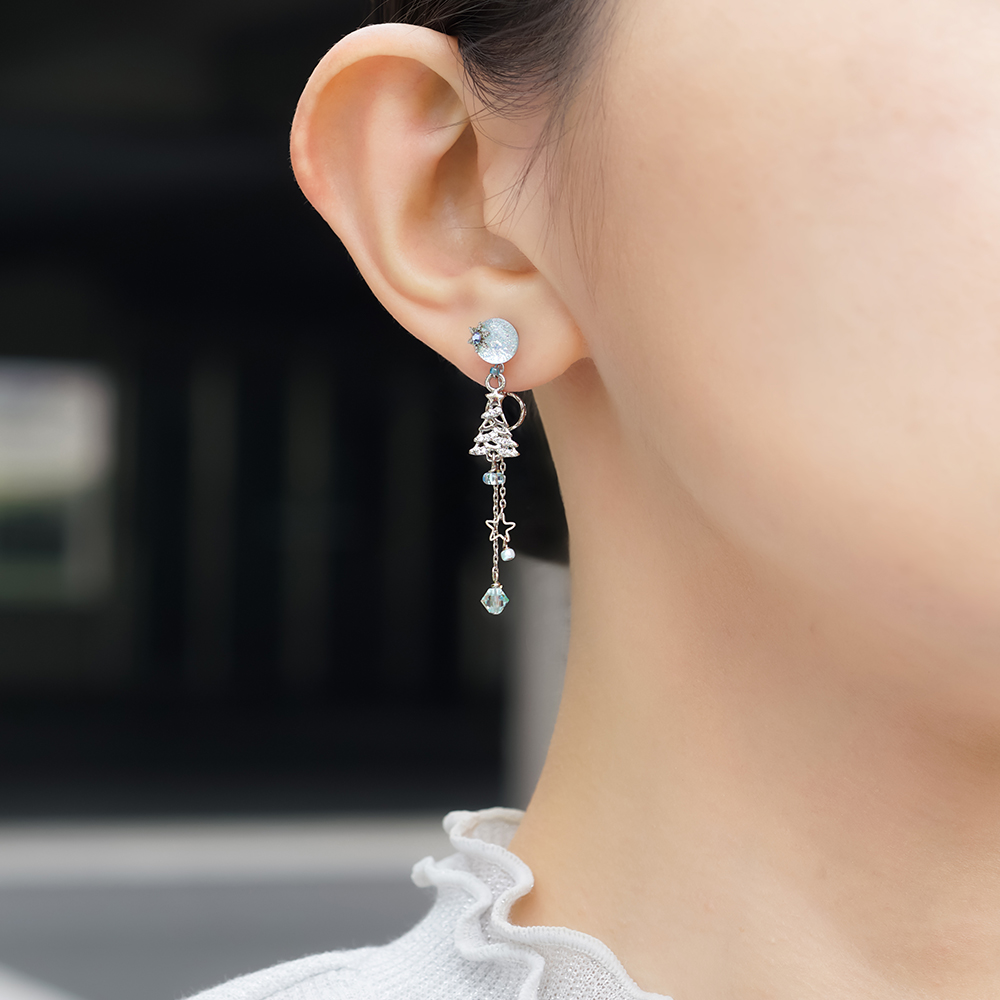 クリスマスツリー形シルバー925ピアス COO+i ピアス クリスマスツリーピアス レディース : ZOZOTOWN